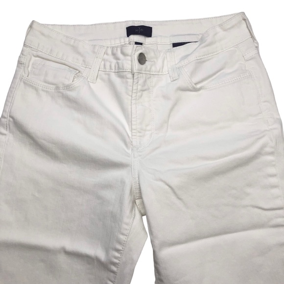 NYDJ White Mid Rise Stretch Cropped Jeans with Notched Leg - Picture 4 of 14